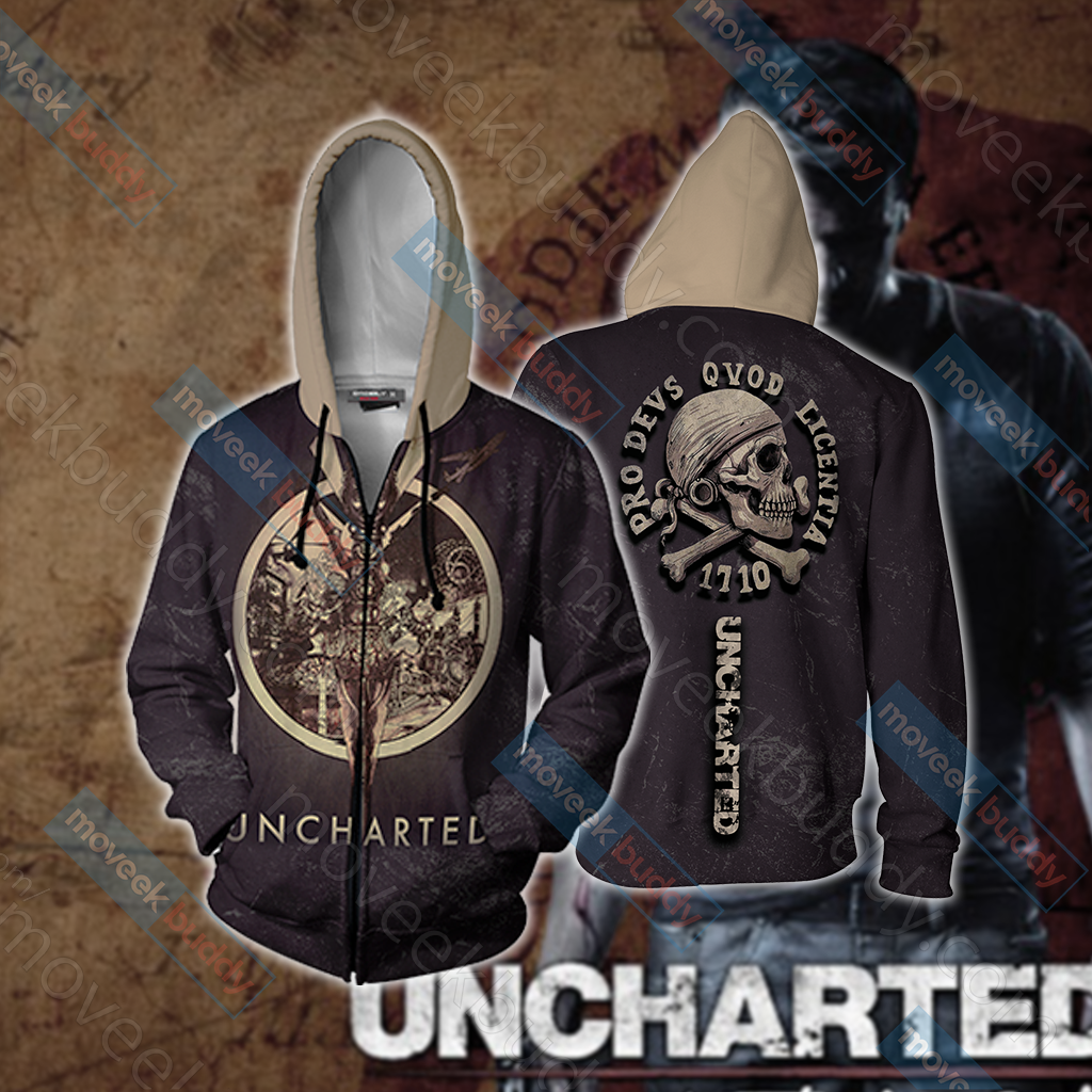 Uncharted Unisex 3D T-shirt Zip Hoodie