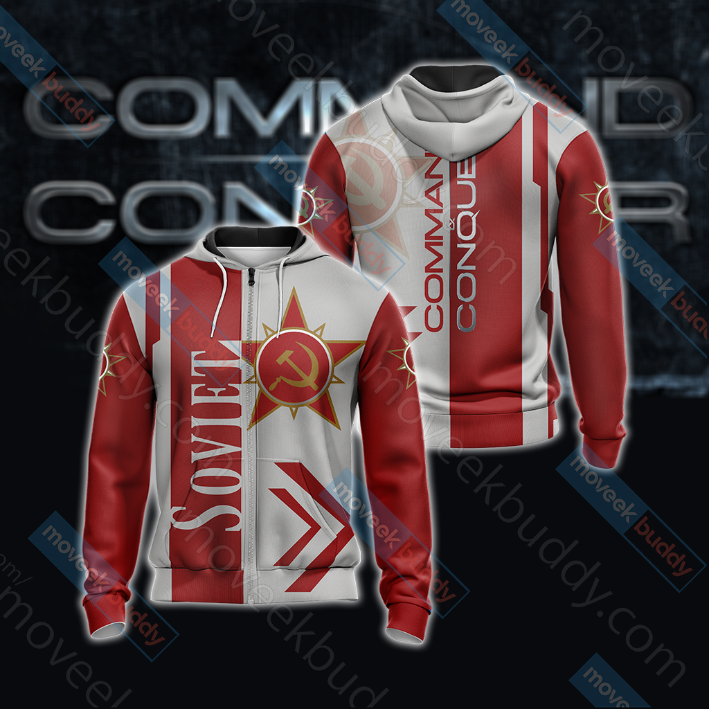 Command & Conquer - Soviet Unisex 3D T-shirt Zip Hoodie