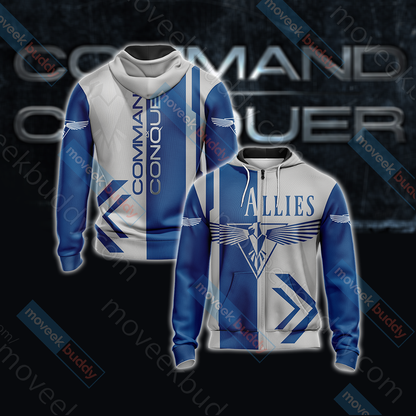 Command & Conquer - Allies Unisex 3D T-shirt Zip Hoodie