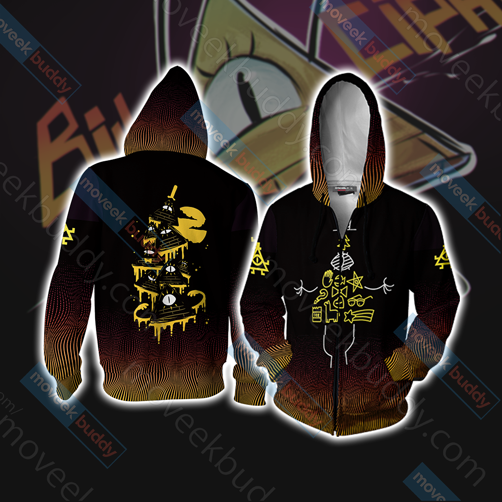 Gravity Falls - Bill Cipher Wheel New Version Unisex 3D T-shirt Zip Hoodie