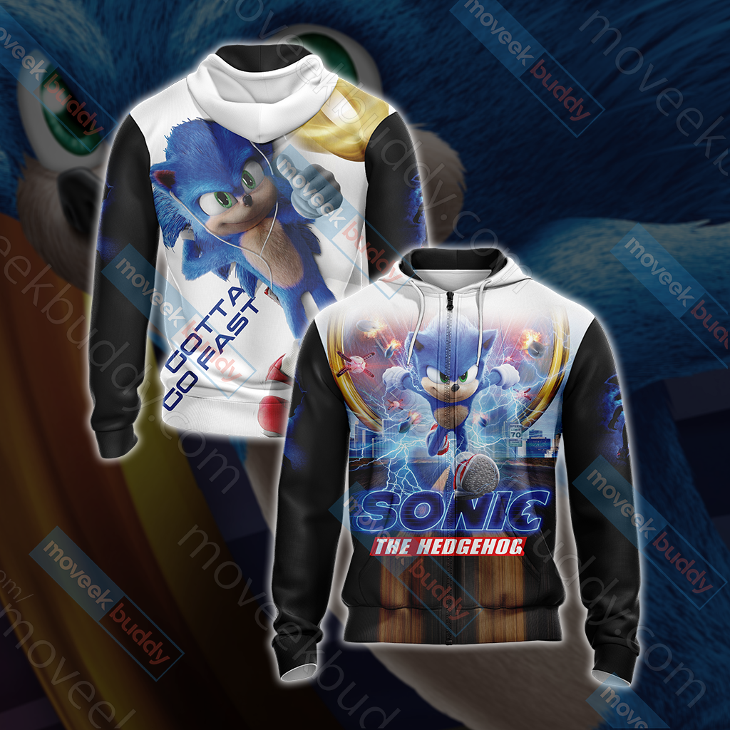 Sonic the Hedgehog (2020) Unisex 3D T-shirt Zip Hoodie XS 