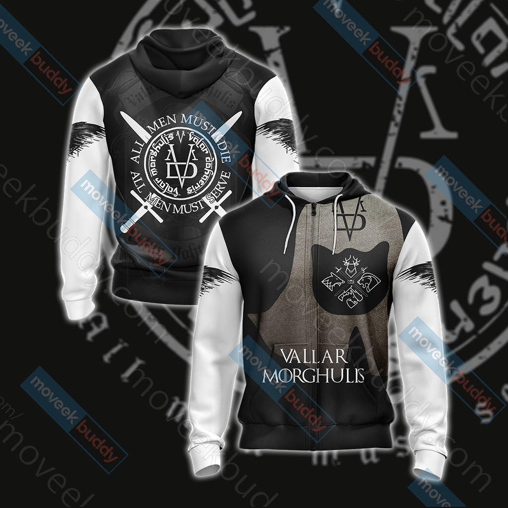 Game Of Thrones - Valar Morghulis Unisex 3D T-shirt Zip Hoodie