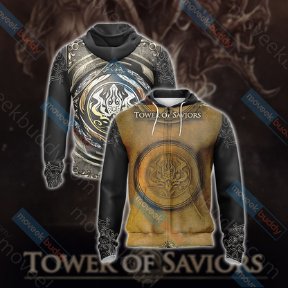 Tower of Saviors Unisex 3D T-shirt Zip Hoodie