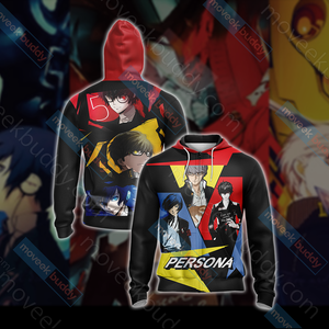 Persona Unisex 3D T-shirt Zip Hoodie XS 