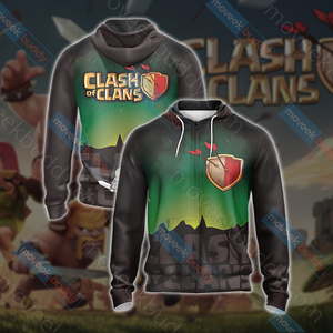 Clash of Clans Unisex 3D T-shirt Zip Hoodie XS 