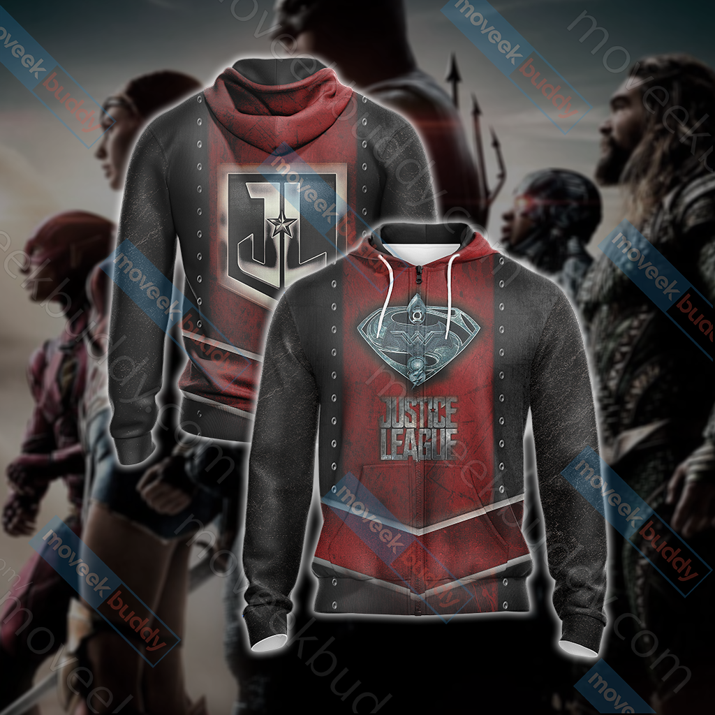 Justice League New Look Unisex 3D T-shirt Zip Hoodie