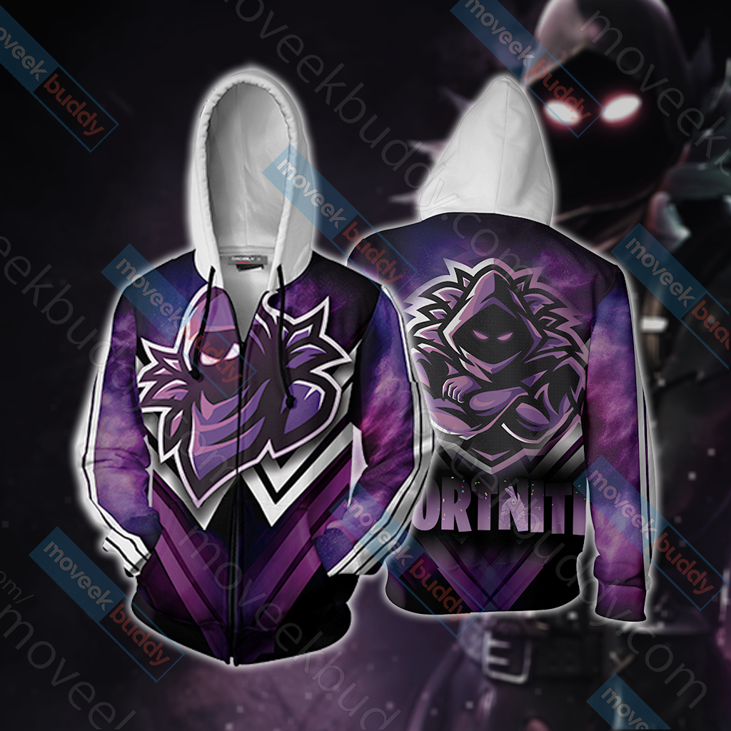 Fortnite - Raven Mascot Unisex 3D T-shirt Zip Hoodie