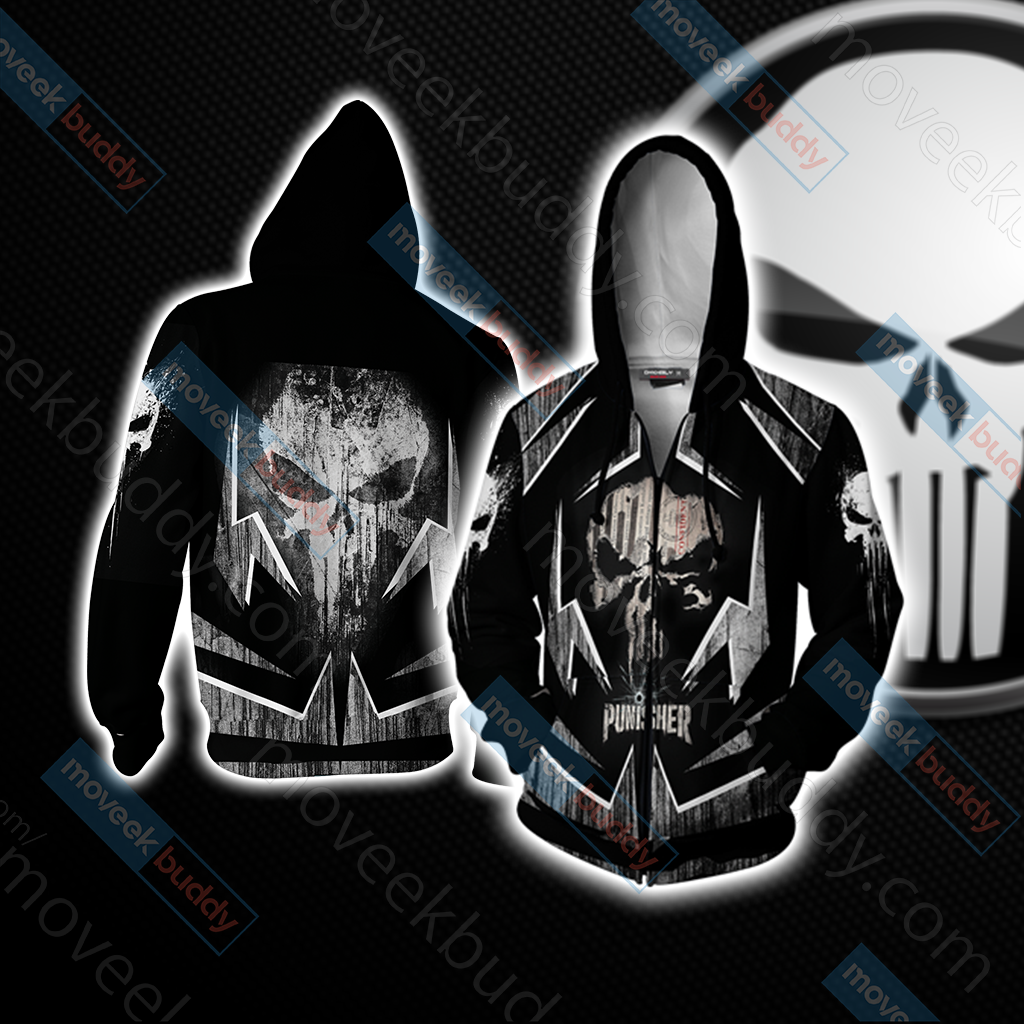 The Punisher New Unisex 3D T-shirt Zip Hoodie