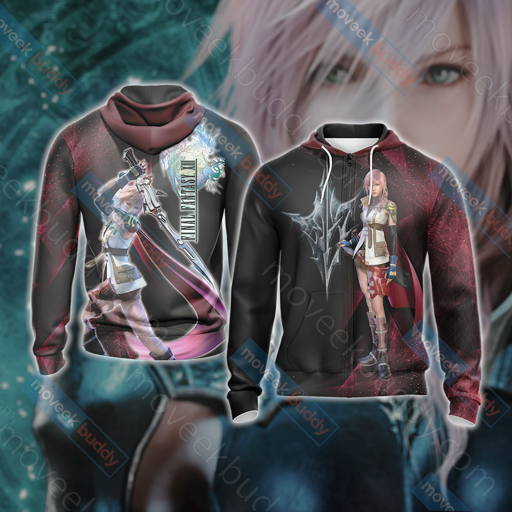 Final Fantasy XIII - Lightning Unisex 3D T-shirt Zip Hoodie Zip Hoodie