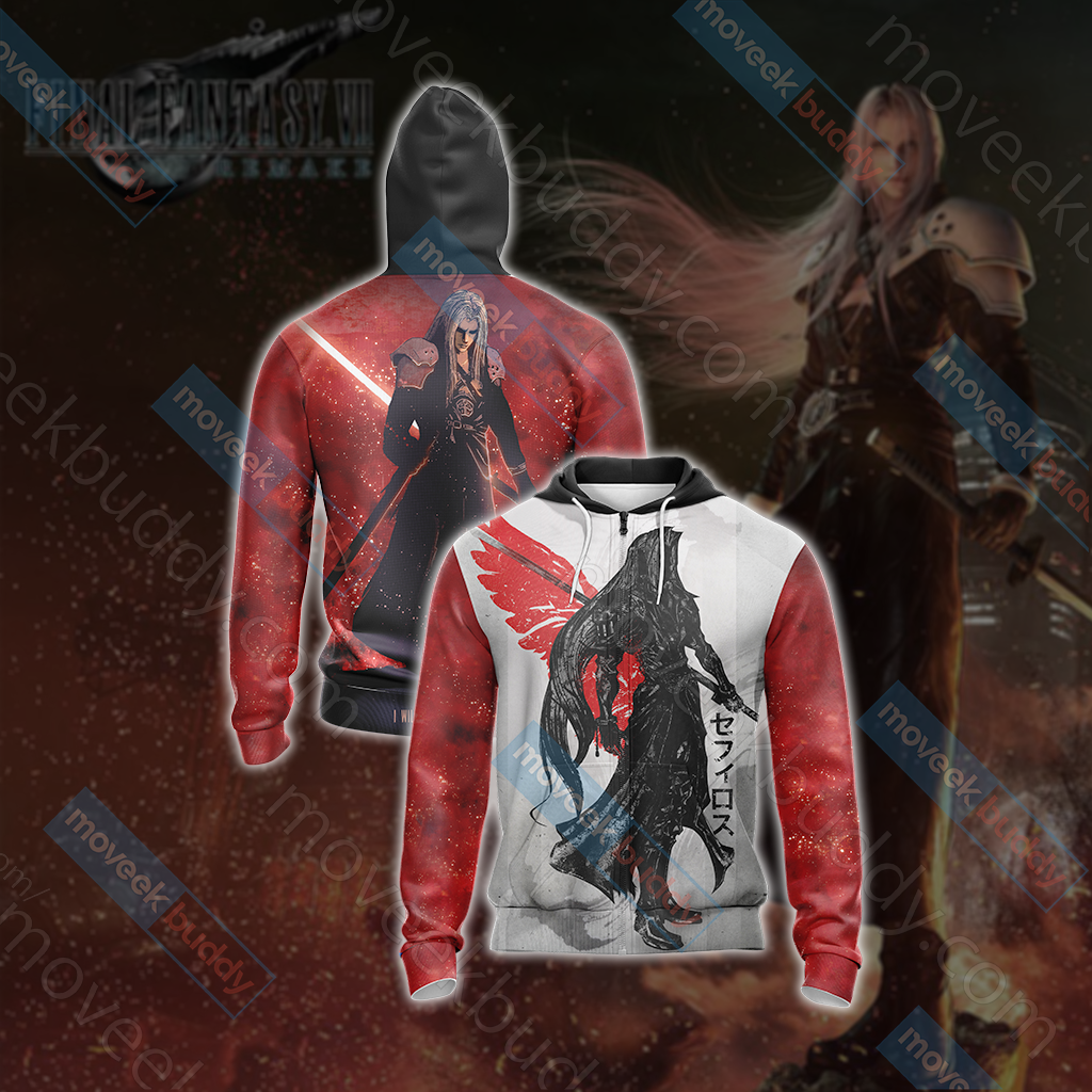 Final Fantasty - Crimson Sephiroth Unisex 3D T-shirt Zip Hoodie