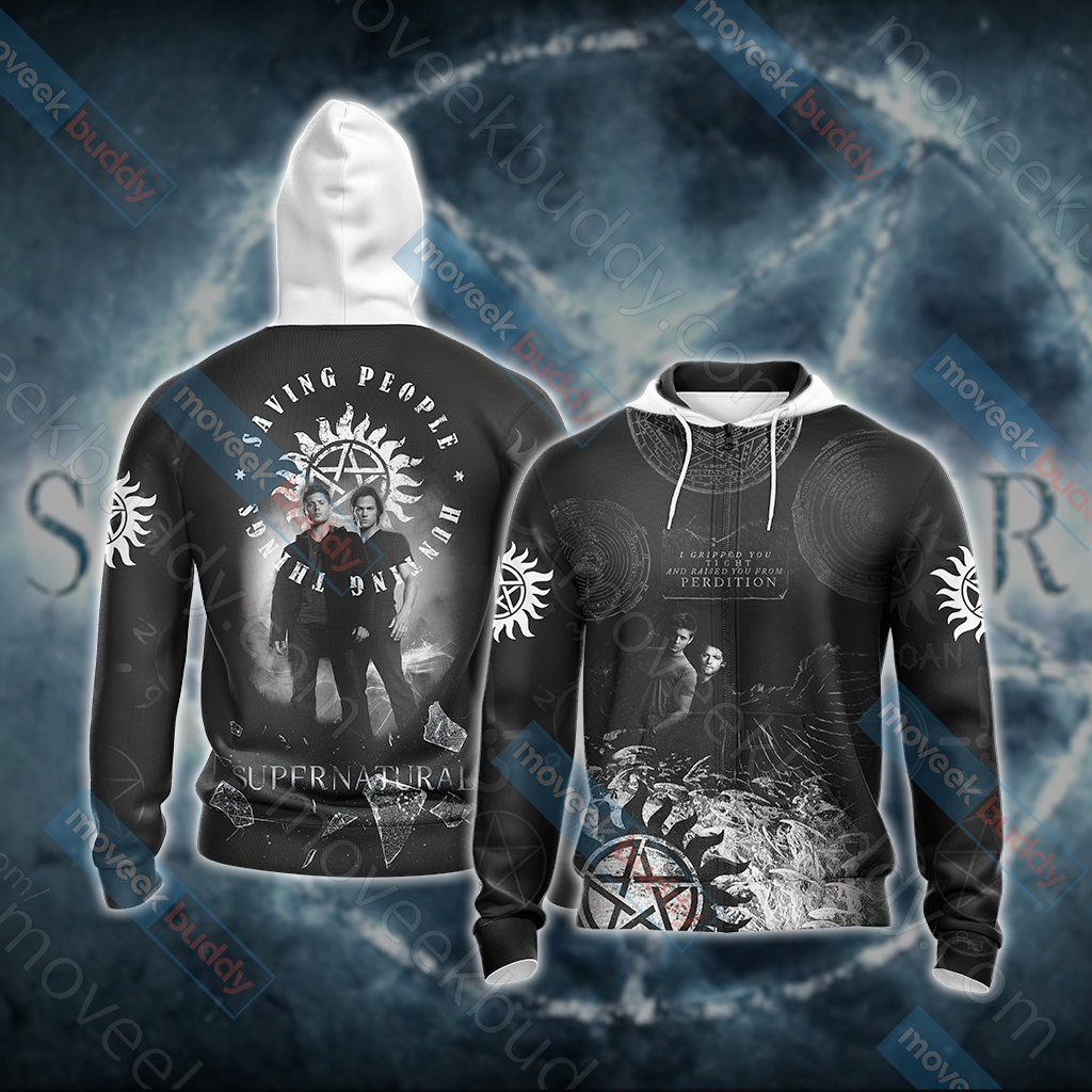 Supernatural Unisex 3D T-shirt Zip Hoodie