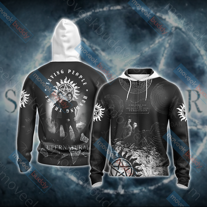 Supernatural Unisex 3D T-shirt Zip Hoodie