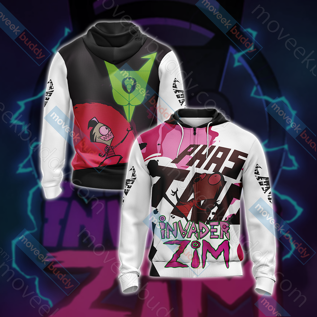 Invader ZIM Unisex 3D T-shirt Zip Hoodie