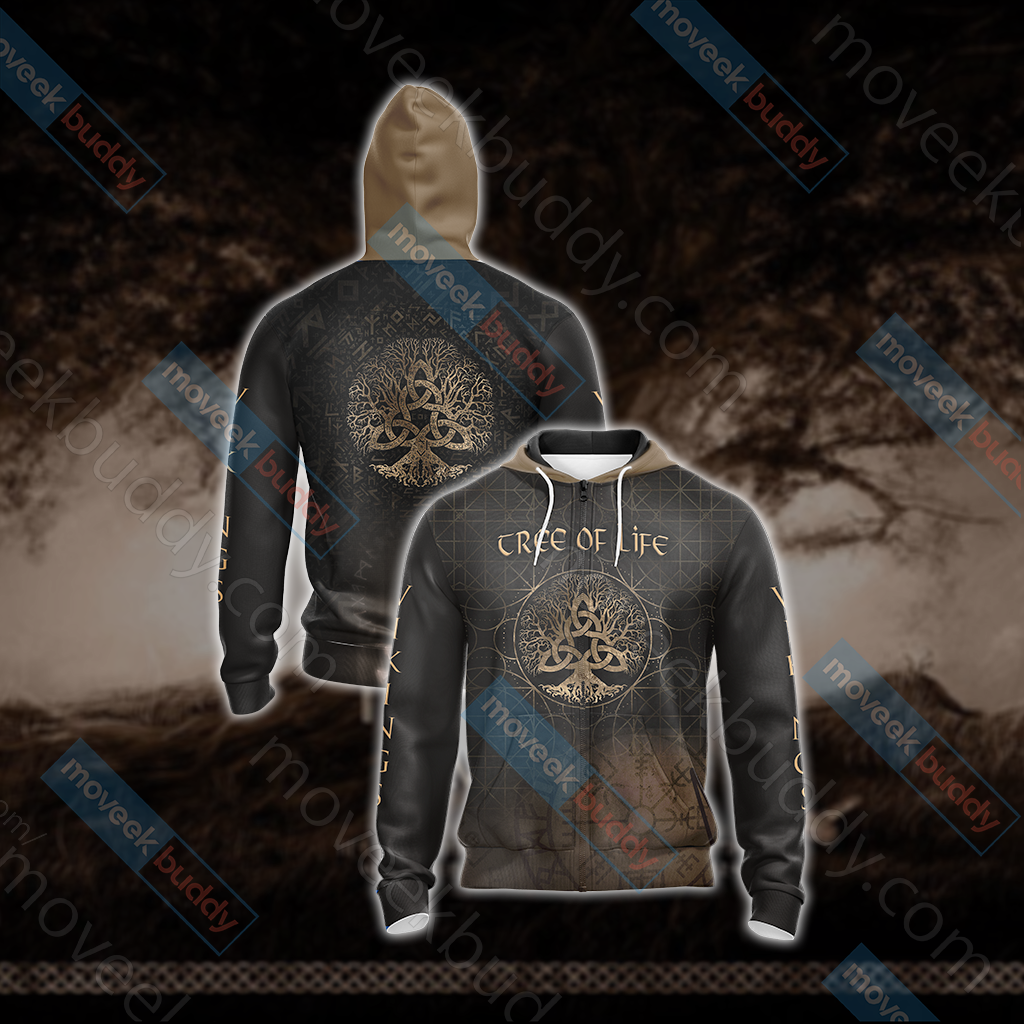 Vikings - Tree of life Unisex 3D T-shirt Zip Hoodie