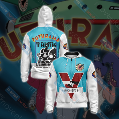 Futurama New Unisex 3D T-shirt Zip Hoodie