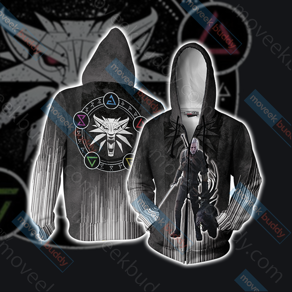 The Witcher Unisex 3D T-shirt Zip Hoodie