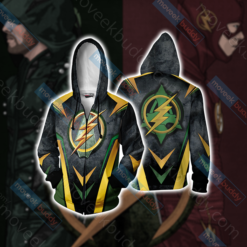 Arrow and Flash New Version Unisex 3D T-shirt Zip Hoodie