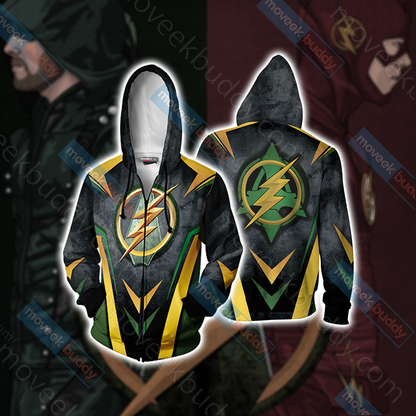 Arrow and Flash New Version Unisex 3D T-shirt Zip Hoodie