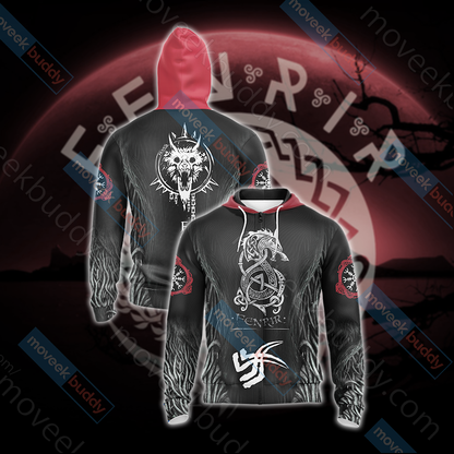 Vikings - Fenrir Unisex 3D T-shirt Zip Hoodie