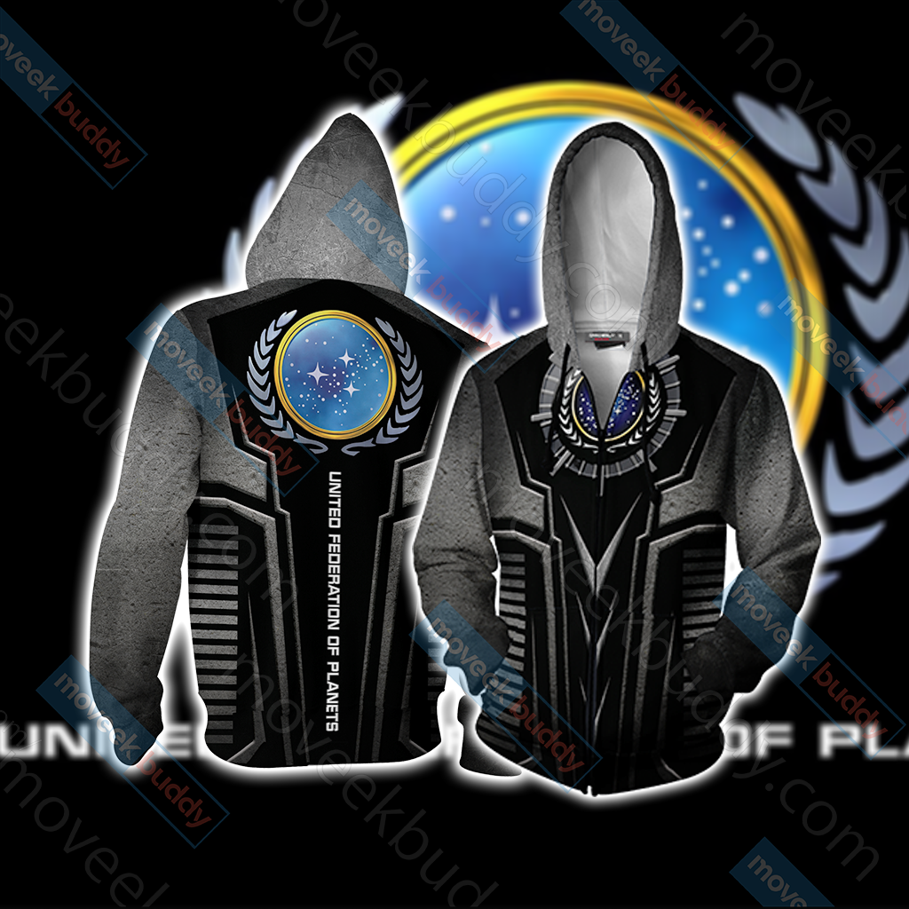 Star Trek - United Federation of Planets Logo Unisex 3D T-shirt Zip Hoodie