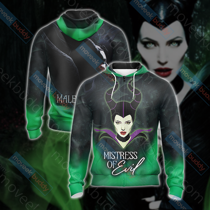 Maleficent New Unisex 3D T-shirt Zip Hoodie