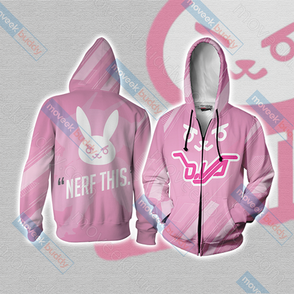 Overwatch D.Va Unisex 3D T-shirt Zip Hoodie