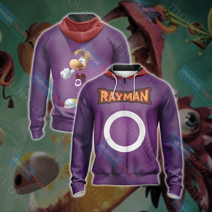 Rayman Unisex 3D T-shirt Zip Hoodie