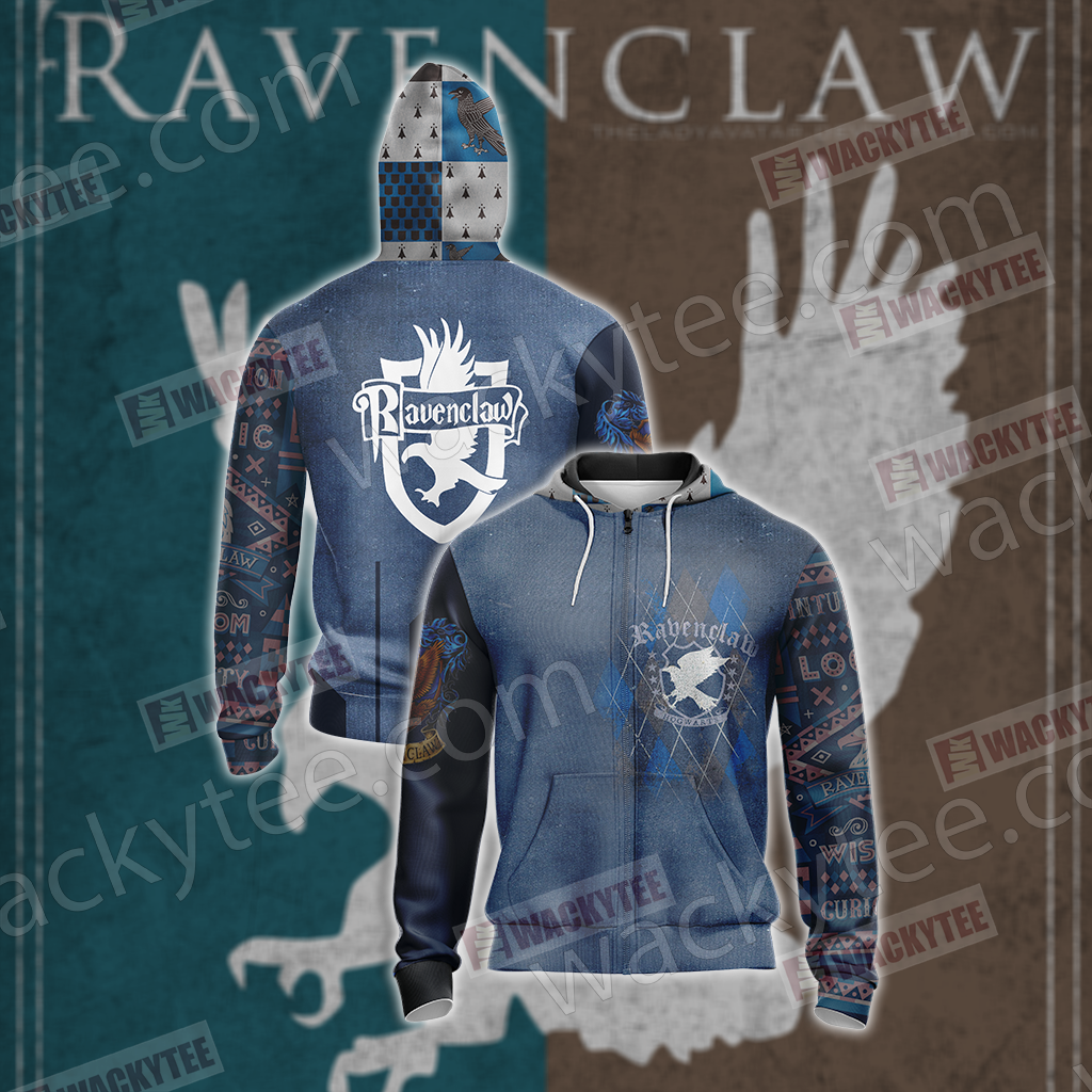 Harry Potter - Ravenclaw House Unisex 3D T-shirt Zip Hoodie