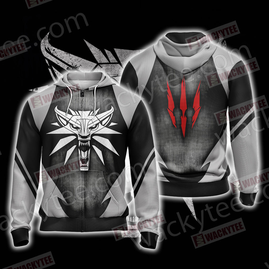 The Witcher Wild Hunt Unisex 3D T-shirt Zip Hoodie