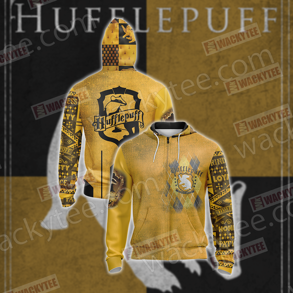 Harry Potter - Hufflepuff House Unisex 3D T-shirt Zip Hoodie