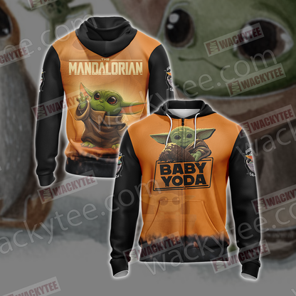 Star Wars The Mandalorian Baby Yoda Unisex 3D T-shirt Zip Hoodie