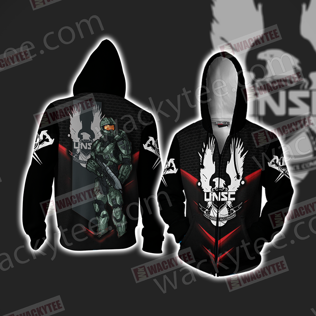 Halo - Master Chief Unisex 3D T-shirt Zip Hoodie