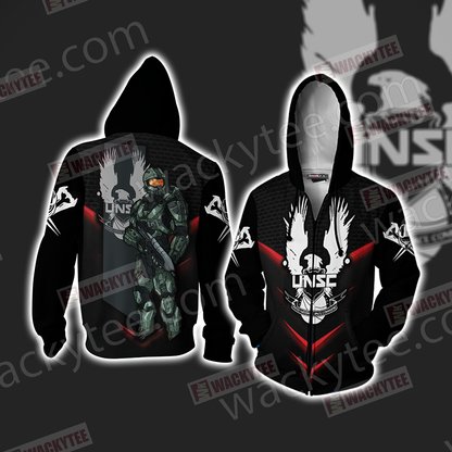Halo - Master Chief Unisex 3D T-shirt Zip Hoodie