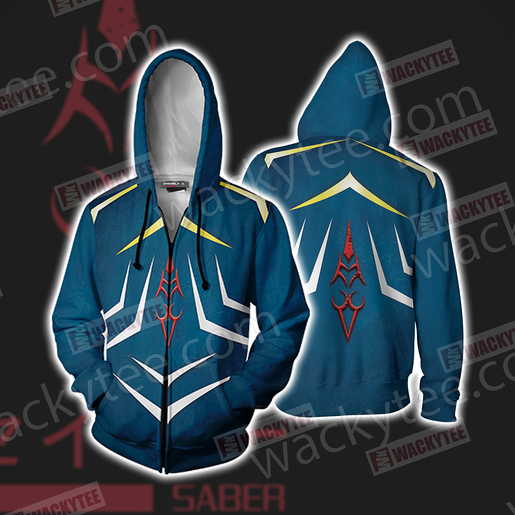 Fate/ Stay Night - Saber symbol Unisex 3D T-shirt Zip Hoodie