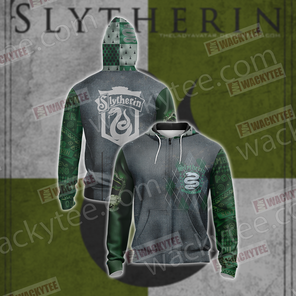 Harry Potter - Slytherin House Unisex 3D T-shirt Zip Hoodie