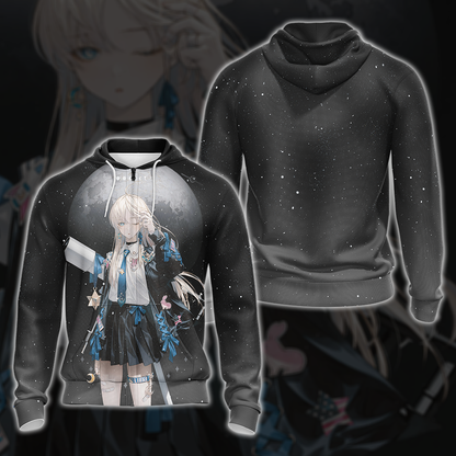 Luna Anime Girl All Over Print T-shirt Tank Top Zip Hoodie Pullover Hoodie Zip Hoodie