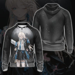 Luna Anime Girl All Over Print T-shirt Tank Top Zip Hoodie Pullover Hoodie Zip Hoodie S 