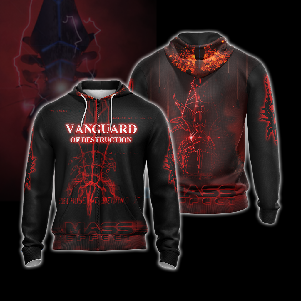 Mass Effect - Vanguard Of Destruction Unisex 3D T-shirt Zip Hoodie Pullover Hoodie Zip Hoodie