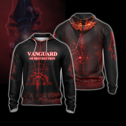 Mass Effect - Vanguard Of Destruction Unisex 3D T-shirt Zip Hoodie Pullover Hoodie Zip Hoodie
