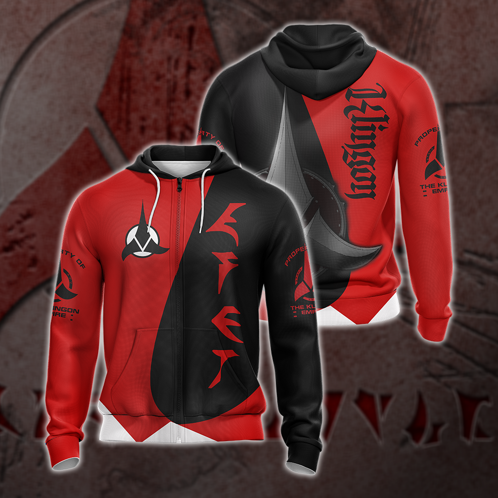 Star Trek - Klingon Empire Flag Unisex 3D T-shirt Zip Hoodie