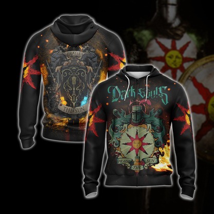 Dark Souls - Praise The Sun, Solaire of Astora Unisex 3D T-shirt Zip Hoodie