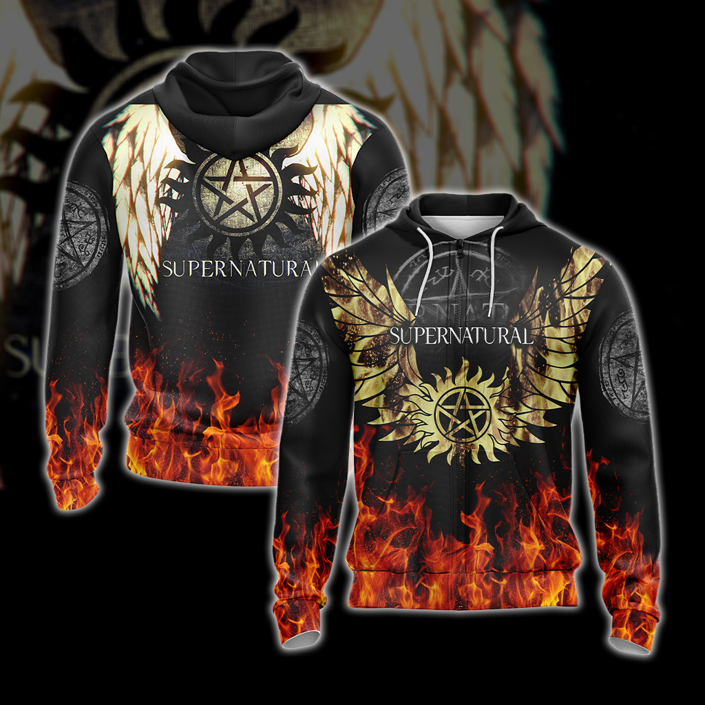 Supernatural TV Series T-shirt Zip Hoodie