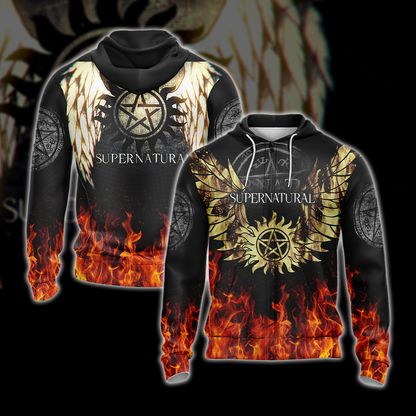 Supernatural TV Series T-shirt Zip Hoodie