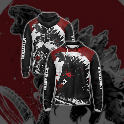 Godzilla New Unisex 3D T-shirt Zip Hoodie