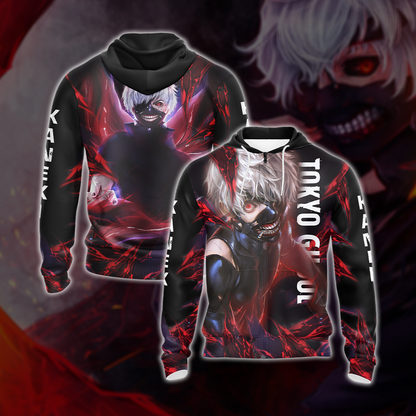 Tokyo Ghoul - Kaneki Ken Unisex 3D T-shirt Zip Hoodie