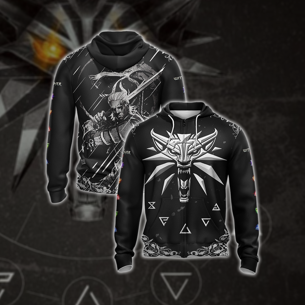 The Witcher 3 Unisex 3D T-shirt Zip Hoodie