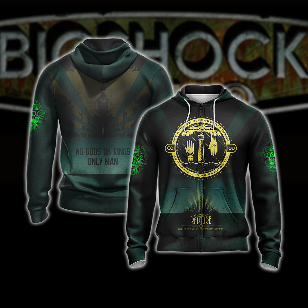BioShock - No Gods Or Kings Only Man Unisex 3D T-shirt Zip Hoodie