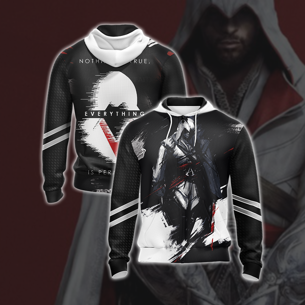 Assassin's Creed Nothing Is True Everything Is Permitted Unisex 3D T-shirt Zip Hoodie