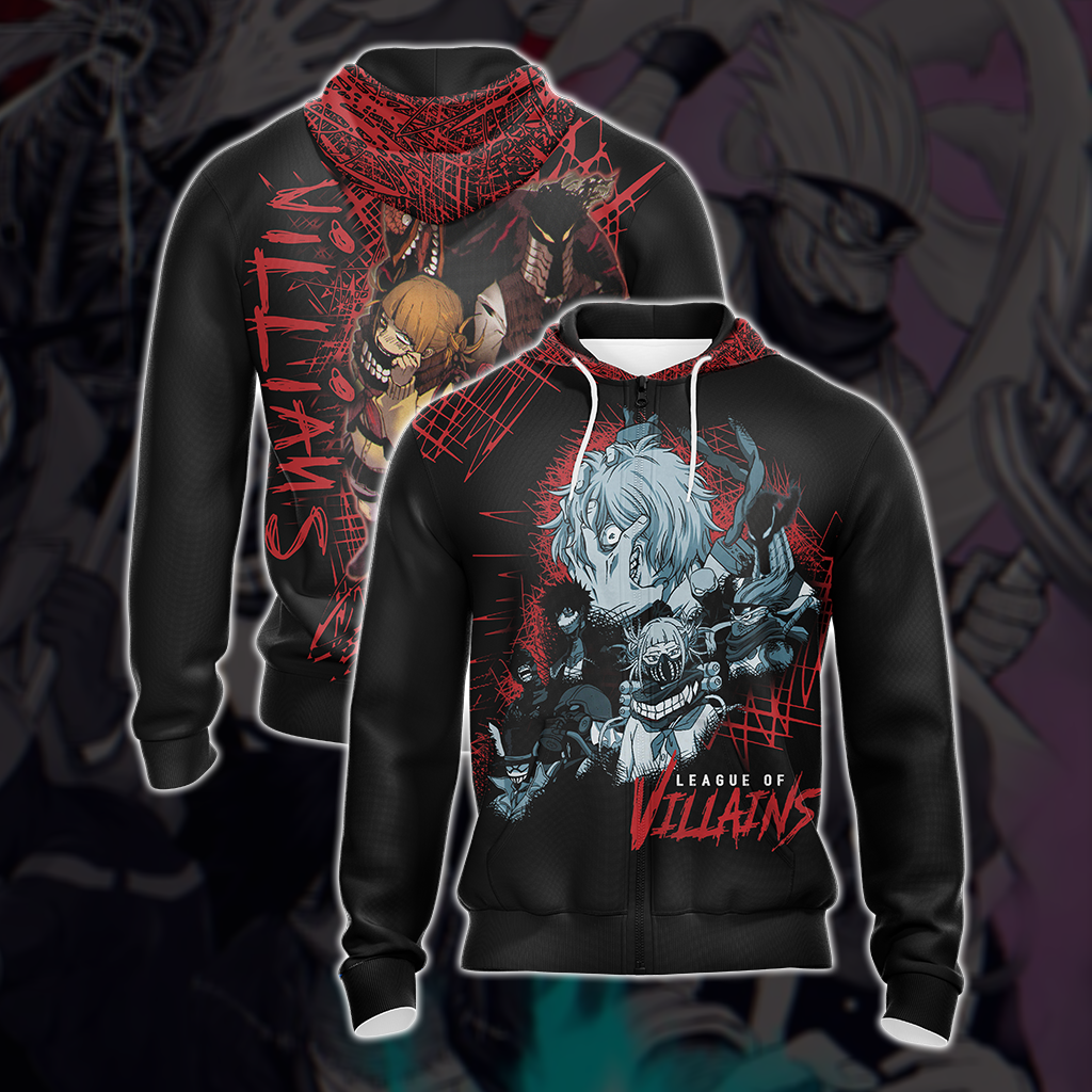 My Hero Academia Villian Group Unisex 3D T-shirt Zip Hoodie