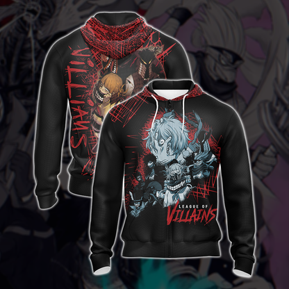 My Hero Academia Villian Group Unisex 3D T-shirt Zip Hoodie